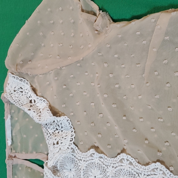 Lush detail women's crochet see through blouse size small? - Picture 4 of 13